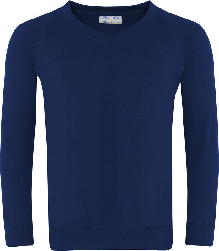 Plain V Neck Jumper Navy