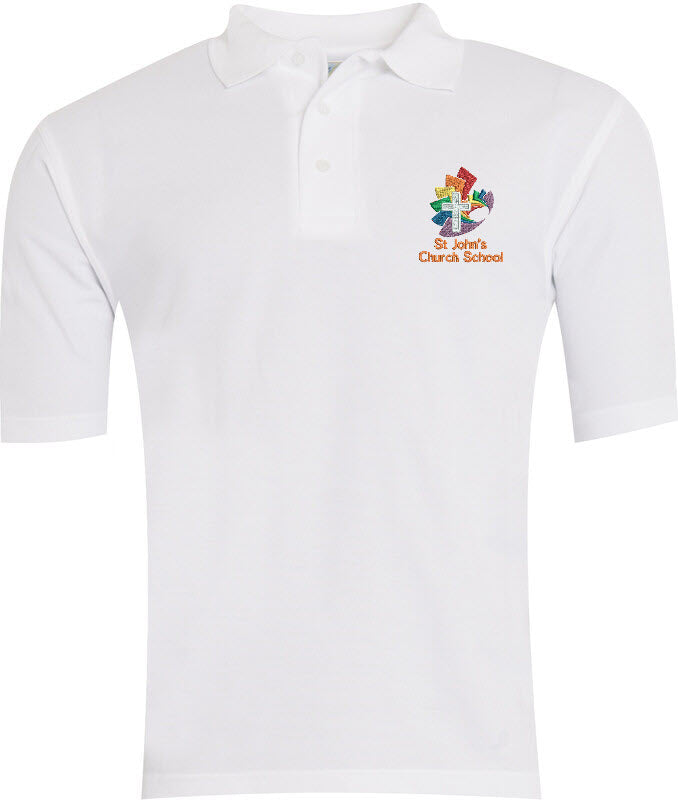 St John's Church School Polo Shirt White