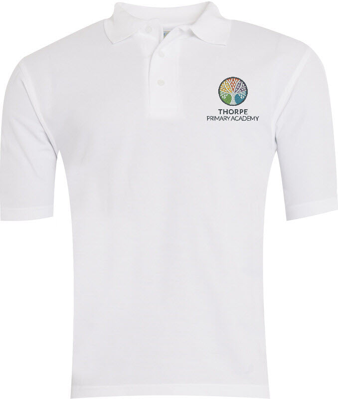 Thorpe Primary Polo Shirt White - NEW LOGO