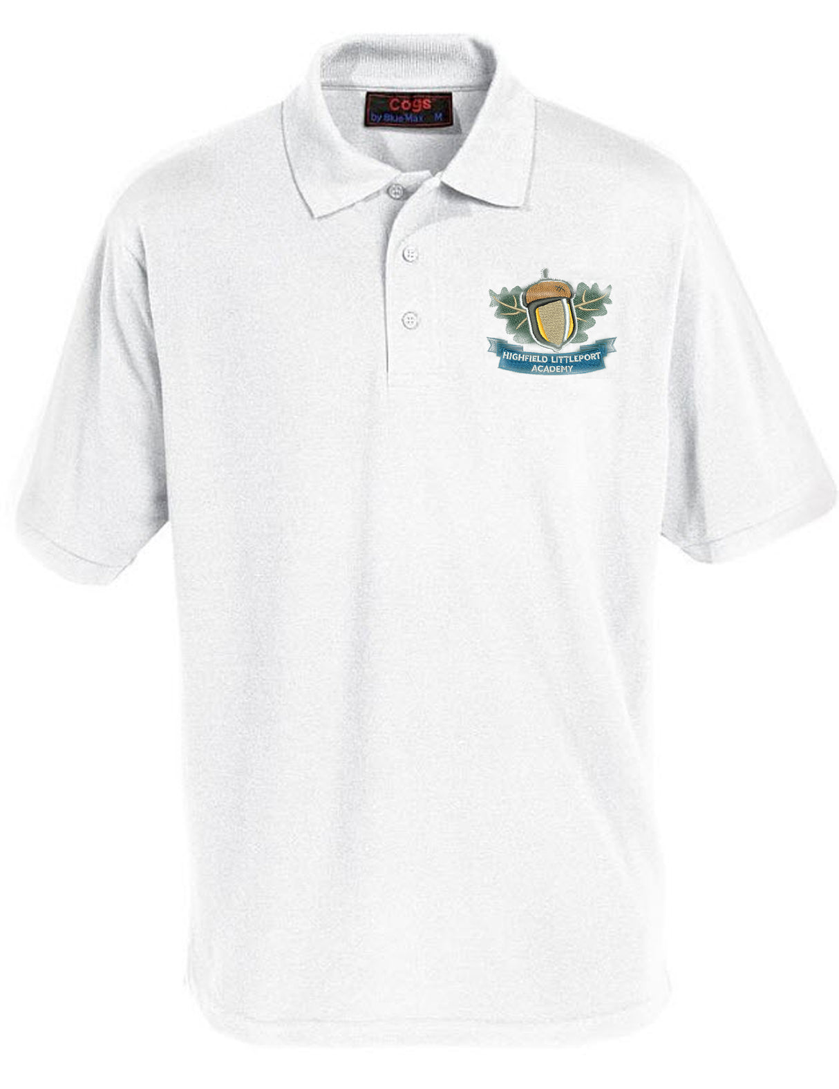 Highfield Littleport Academy Cogs Polo Shirt White