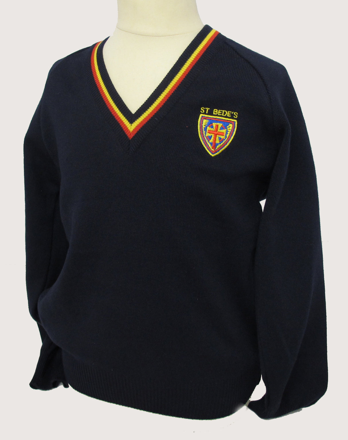 St Bede's Red & Gold Tipped Jumper