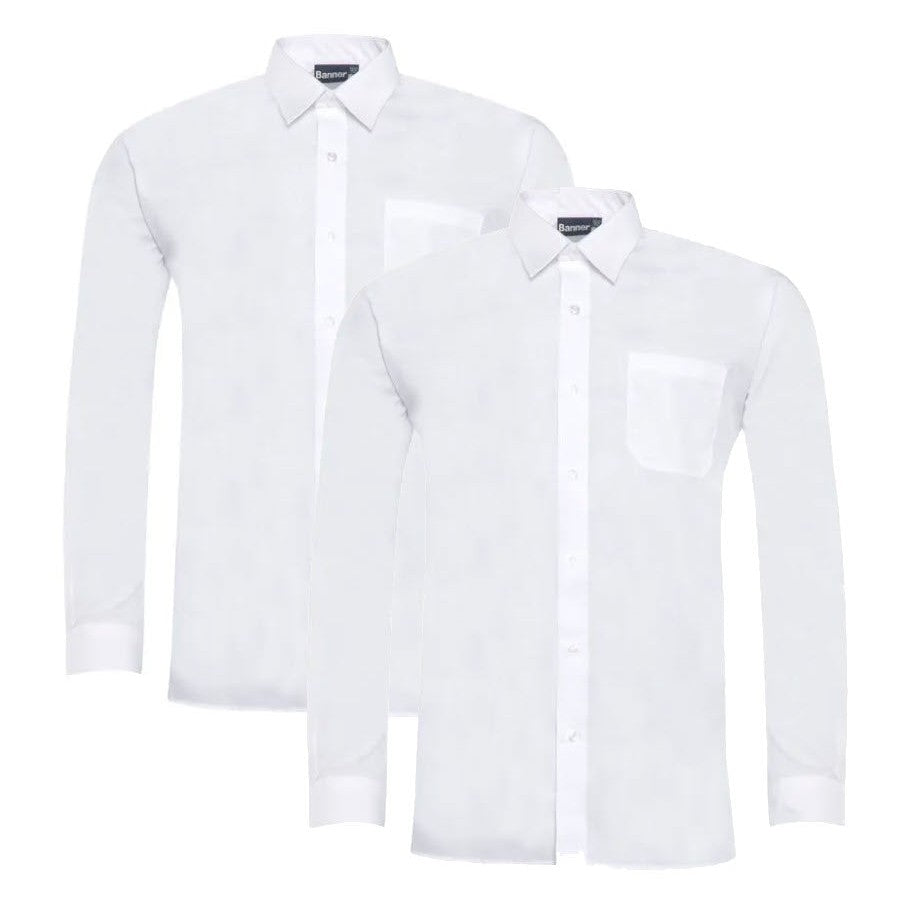 Long Sleeve Shirts - Twin Pack White