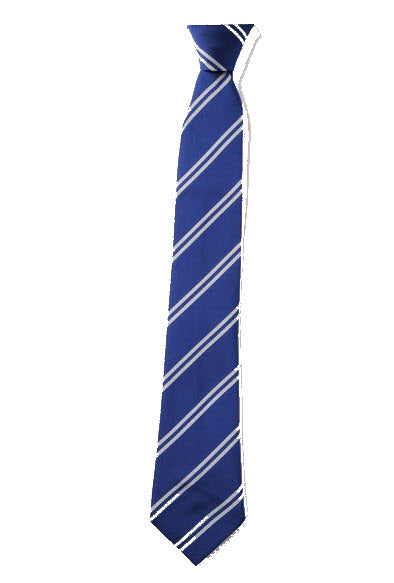 Holme CE Primary School Year 6 Blue and White Clip On Tie 14 Inch.