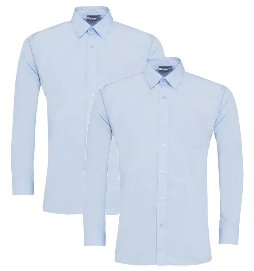 Long Sleeve Shirts - Twin Pack Blue