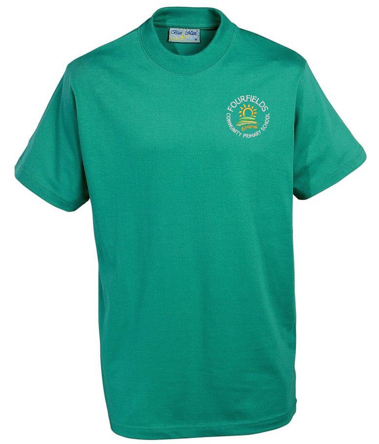 Fourfields Primary PE T Shirt Green