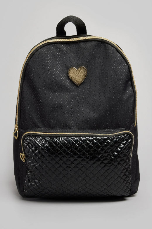 Girls Glitter/high shine Backpack Black