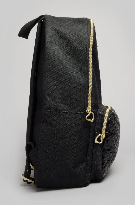 Girls Glitter/high shine Backpack Black