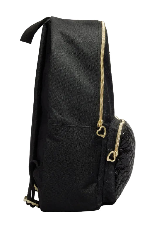 Girls Glitter/high shine Backpack Black