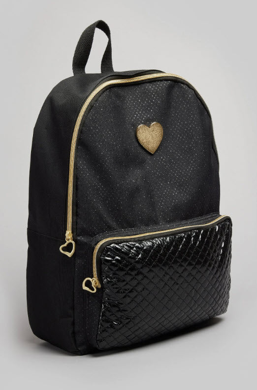 Girls Glitter/high shine Backpack Black