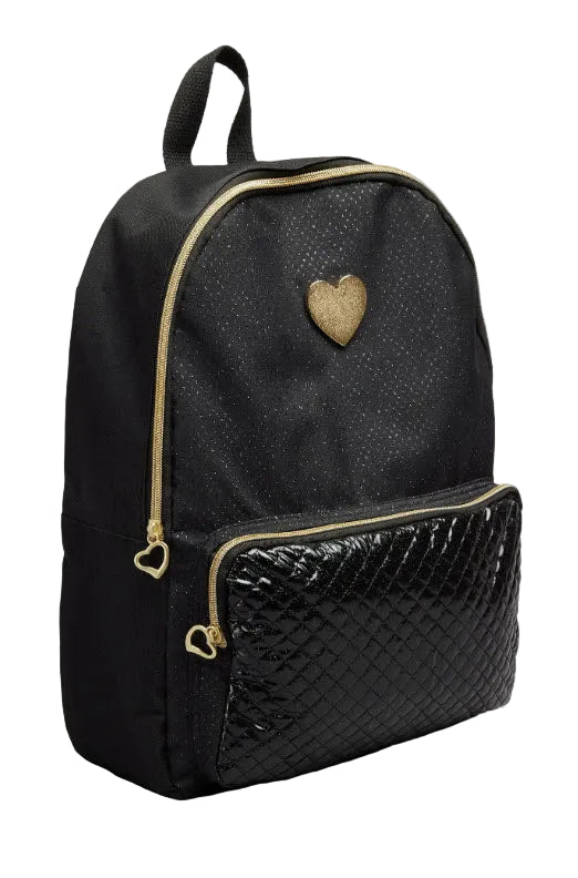 Girls Glitter/high shine Backpack Black