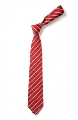 Cedar Road Academy Year 3 to 6 Red and White Standard Tie 45 Inch.