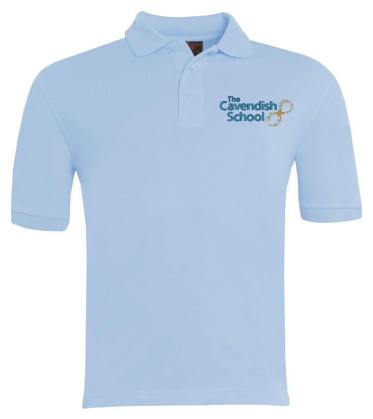 The Cavendish School Cogs Polo Shirt Sky