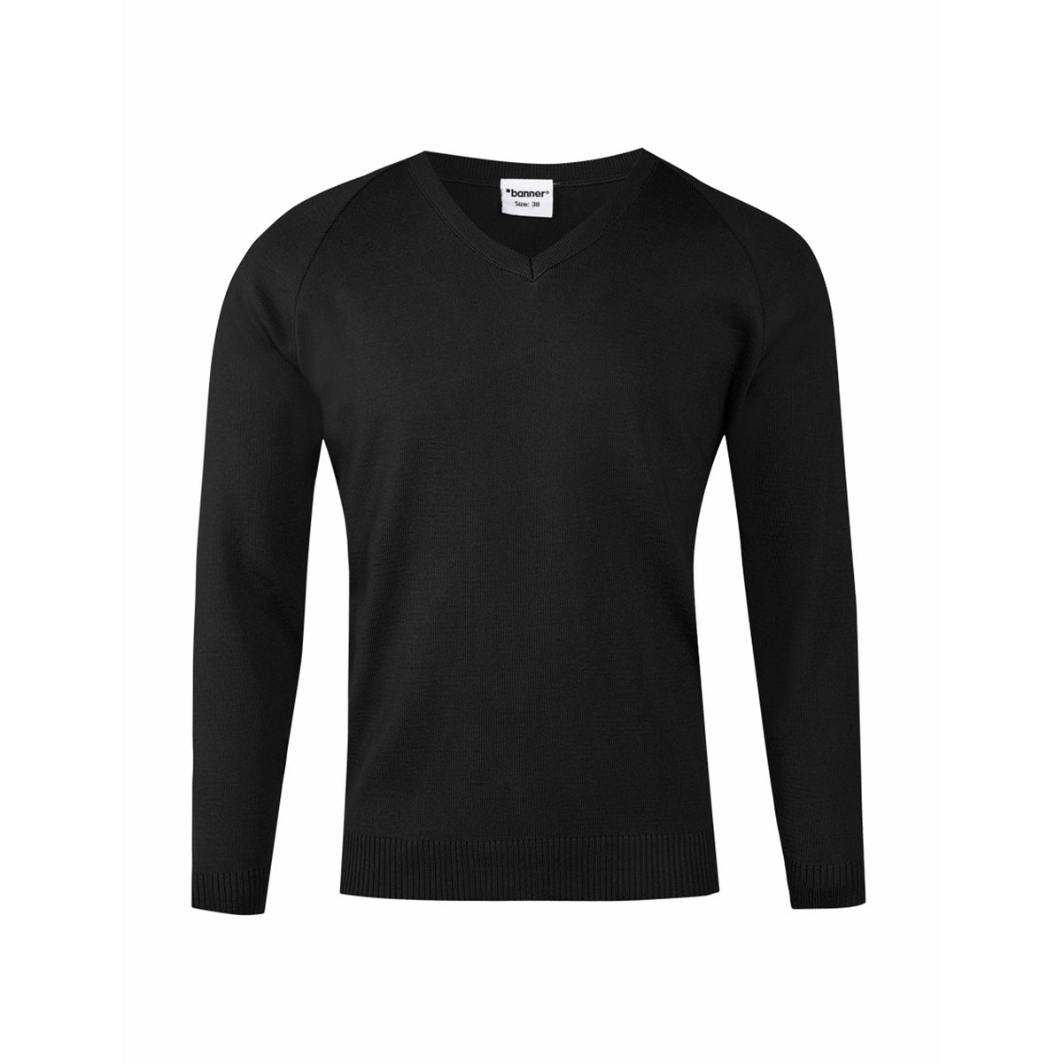 Plain 50/50 V Neck Jumper Black