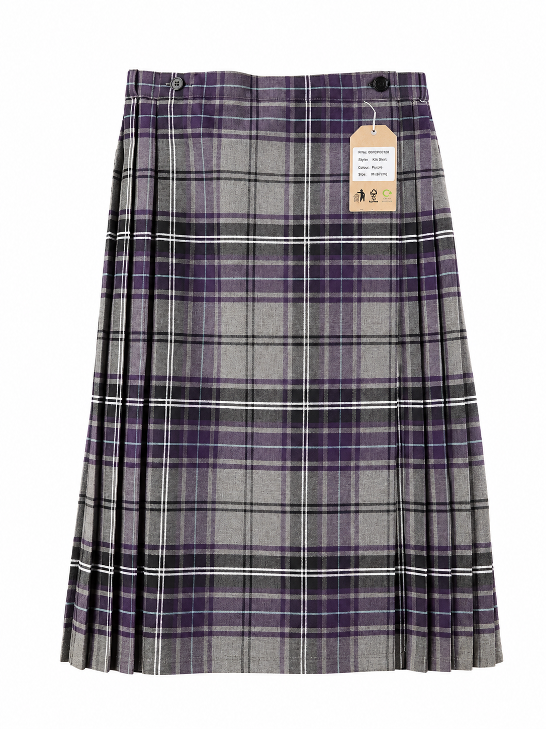 Pleated kilt - Grey and Purple