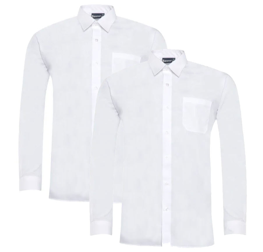 Long Sleeve Shirts - Twin Pack White