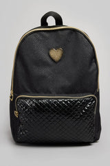 Girls Glitter/high shine Backpack Black