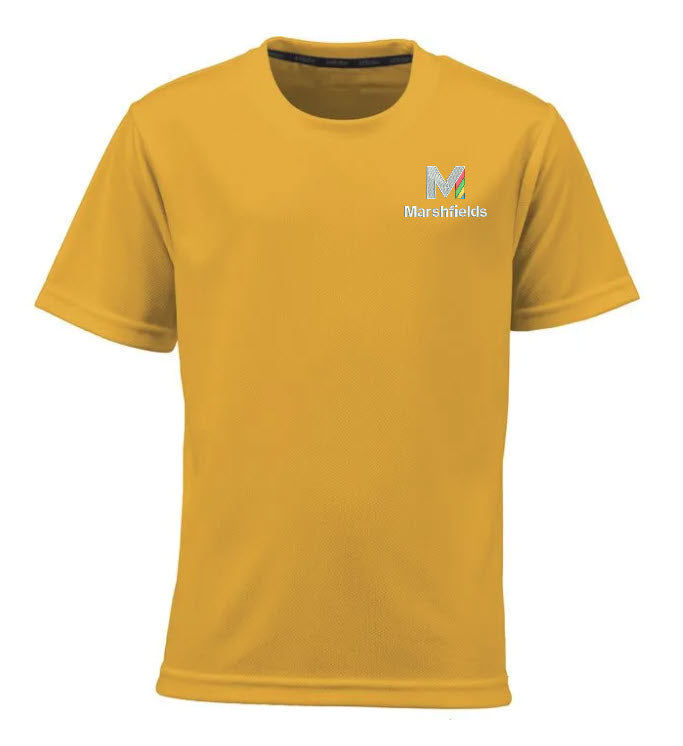 Marshfields School PE T Shirt Gold