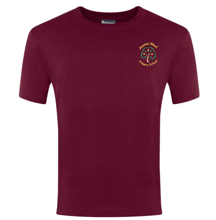 Jeavons Wood Primary PE Tshirt Burgundy - NEW